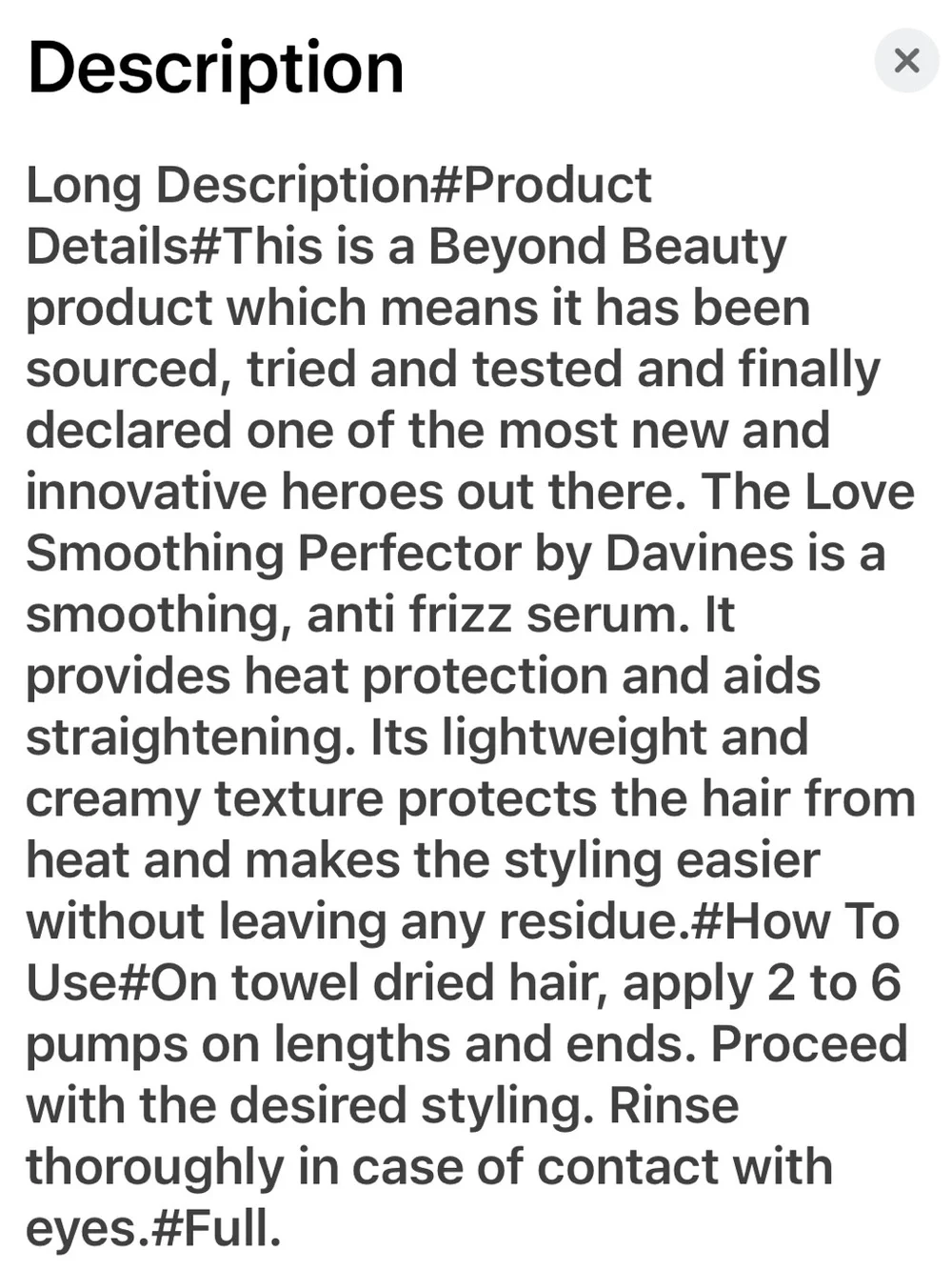 Davines LOVE Smoothing Heat Protectant Serum For Frizzy Hair New FullSz